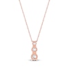 Thumbnail Image 3 of Lab-Grown Diamond Graduated Three-Stone Drop Necklace 1 ct tw 14K Rose Gold 18"