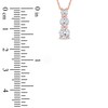 Thumbnail Image 4 of Lab-Grown Diamond Graduated Three-Stone Drop Necklace 1 ct tw 14K Rose Gold 18"