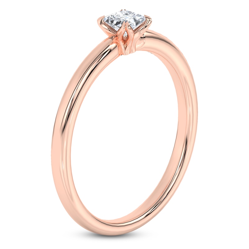 Main Image 2 of Princess-Cut Diamond Solitaire Engagement Ring 1/4 ct tw 14K Rose Gold (I2/I)