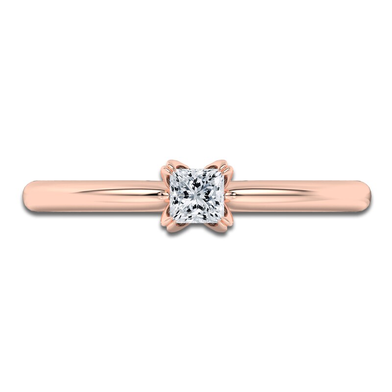 Main Image 3 of Princess-Cut Diamond Solitaire Engagement Ring 1/4 ct tw 14K Rose Gold (I2/I)