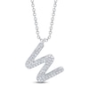 Thumbnail Image 1 of Shy Creation Diamond Letter W Pavé Necklace 1/8 ct tw 14K White Gold 18" SC55028331-W