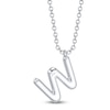 Thumbnail Image 3 of Shy Creation Diamond Letter W Pavé Necklace 1/8 ct tw 14K White Gold 18" SC55028331-W