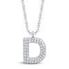 Thumbnail Image 1 of Shy Creation Diamond Letter D Pavé Necklace 1/15 ct tw 14K White Gold 18" SC55028331-D