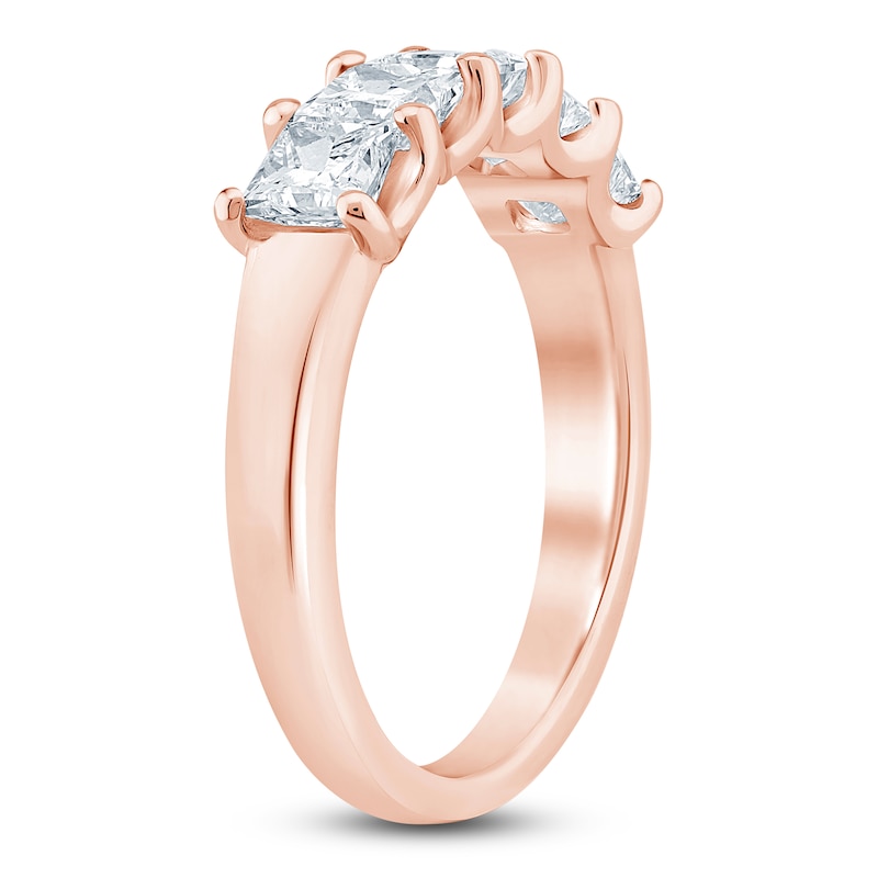 Main Image 2 of Princess-Cut Lab-Grown Diamond Five-Stone Anniversary Ring 1-1/2 ct tw 14K Rose Gold