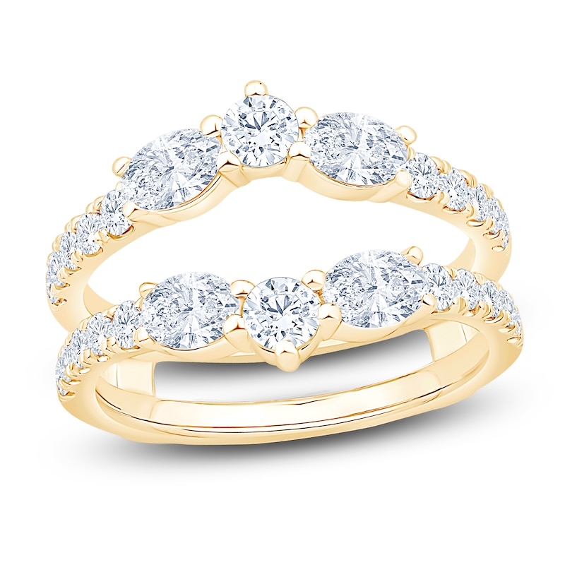 Main Image 1 of Oval & Round-Cut Lab-Grown Diamond Enhancer Ring 1-1/2 ct tw 14K Yellow Gold