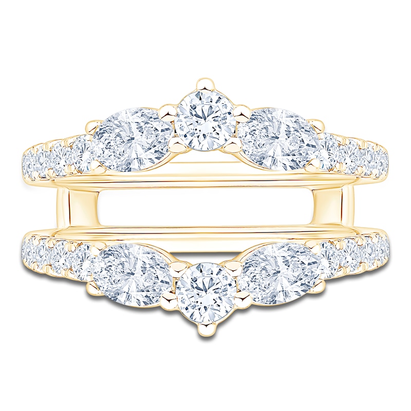 Main Image 3 of Oval & Round-Cut Lab-Grown Diamond Enhancer Ring 1-1/2 ct tw 14K Yellow Gold