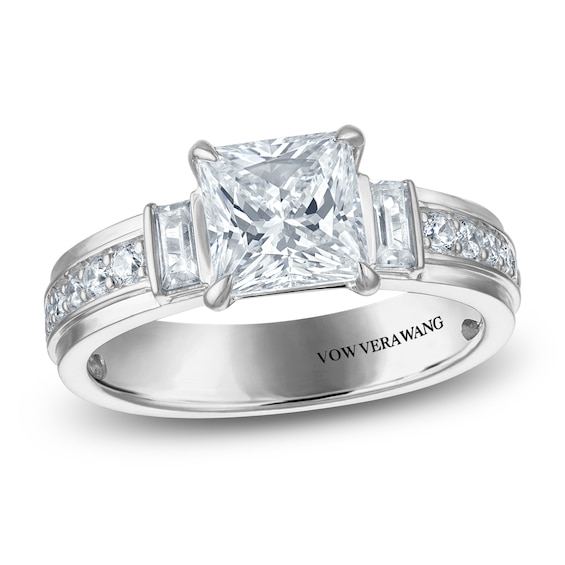 Vera Wang VOW Princess-Cut Lab-Grown Diamond Engagement Ring 2-3/8 ct tw 14K White Gold
