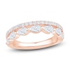 Thumbnail Image 1 of Pear-Shaped & Round-Cut Diamond Two-Row Anniversary Ring 1-1/4 ct tw 14K Rose Gold
