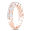 Thumbnail Image 2 of Pear-Shaped & Round-Cut Diamond Two-Row Anniversary Ring 1-1/4 ct tw 14K Rose Gold