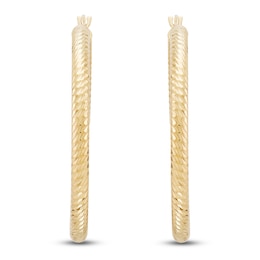 Diamond-Cut Hoop Earrings 14K Yellow Gold 30mm