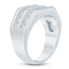 Thumbnail Image 2 of Men's Lab-Grown Diamond Two-Row Angled Band 2 ct tw 14K White Gold