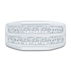 Thumbnail Image 3 of Men's Lab-Grown Diamond Two-Row Angled Band 2 ct tw 14K White Gold