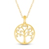 Thumbnail Image 1 of Diamond Tree of Life Circle Necklace 1/20 ct tw 10K Yellow Gold 18"