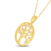 Thumbnail Image 2 of Diamond Tree of Life Circle Necklace 1/20 ct tw 10K Yellow Gold 18"