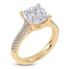 Thumbnail Image 2 of Cushion-Cut Lab-Grown Diamond Engagement Ring 3-1/4 ct tw 14K Yellow Gold