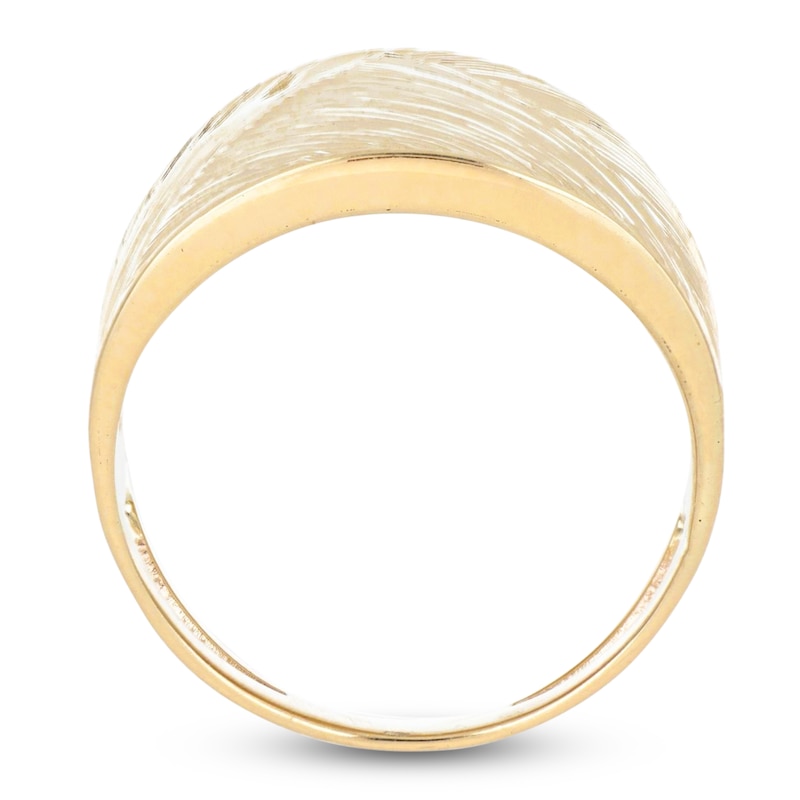 Main Image 2 of Italia D'Oro Diamond-Cut Chunky Ring 14K Yellow Gold
