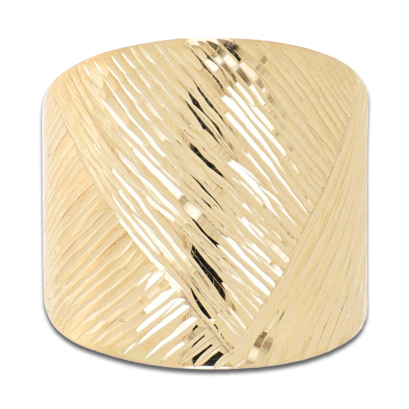 Main Image 3 of Italia D'Oro Diamond-Cut Chunky Ring 14K Yellow Gold