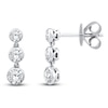 Thumbnail Image 1 of Lab-Grown Diamond Bezel-Set Three-Stone Dangle Earrings 1 ct tw 14K White Gold