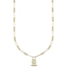 Thumbnail Image 2 of Shy ICON Lumeria Baguette & Round-Cut Multi-Diamond Lock Necklace 1/5 ct tw 14K Two-Tone Gold 18"