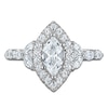 Thumbnail Image 3 of Brilliant Moments Certified Marquise-Cut Halo Engagement Ring 1-1/2 ct tw 14K White Gold