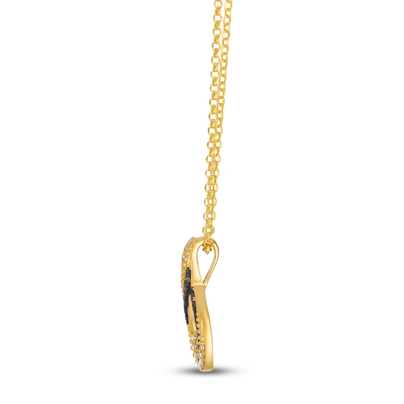 Main Image 2 of Le Vian Chocolate Diamond Swirl Pendant Necklace 1/4 ct tw 14K Honey Gold 19"