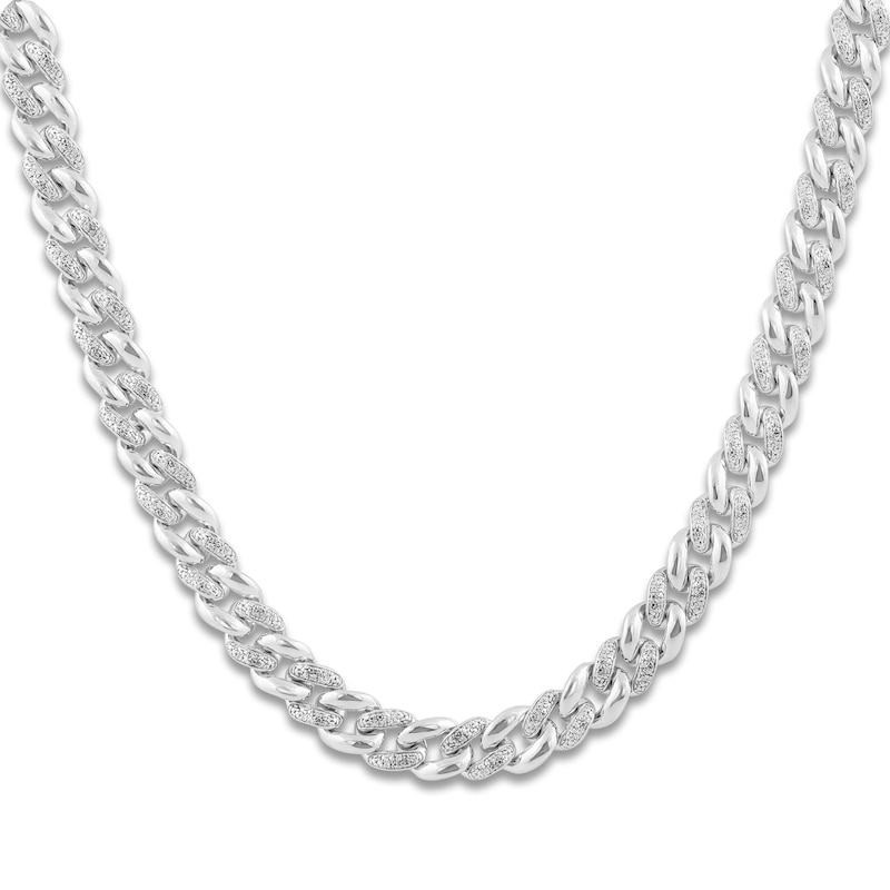 Main Image 1 of Men's Diamond Chain Link Necklace 1/2 ct tw Sterling Silver 20"