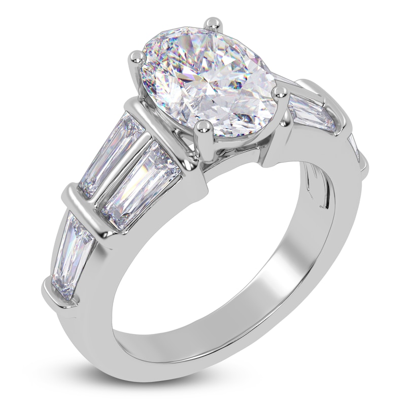 Main Image 2 of Oval-Cut Lab-Grown Diamond Engagement Ring 3-1/2 ct tw 14K White Gold