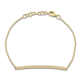 Shy Creation Diamond Bar Bracelet 1/6 ct tw 14K Yellow Gold 7" SC55001133