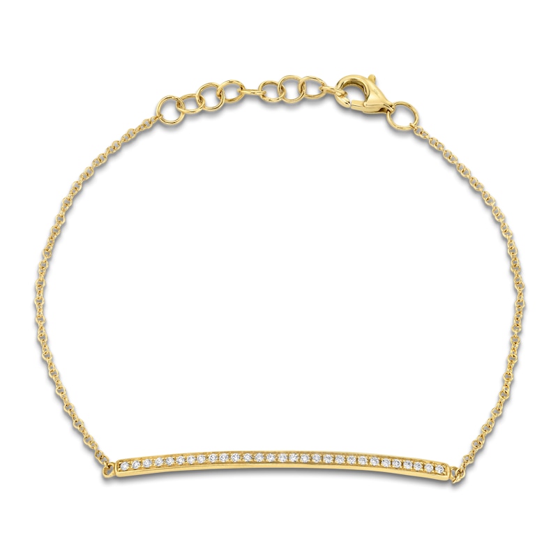 Main Image 1 of Shy Creation Diamond Bar Bracelet 1/6 ct tw 14K Yellow Gold 7" SC55001133
