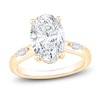 Thumbnail Image 1 of Oval-Cut Lab-Grown Diamond Hidden Halo Engagement Ring 3-1/3 ct tw 14K Yellow Gold