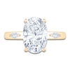 Thumbnail Image 3 of Oval-Cut Lab-Grown Diamond Hidden Halo Engagement Ring 3-1/3 ct tw 14K Yellow Gold