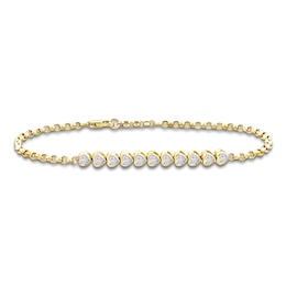 Jared Signature Heart-Shaped Lab-Grown Diamond Bracelet 1 ct tw 14K Yellow Gold 7"