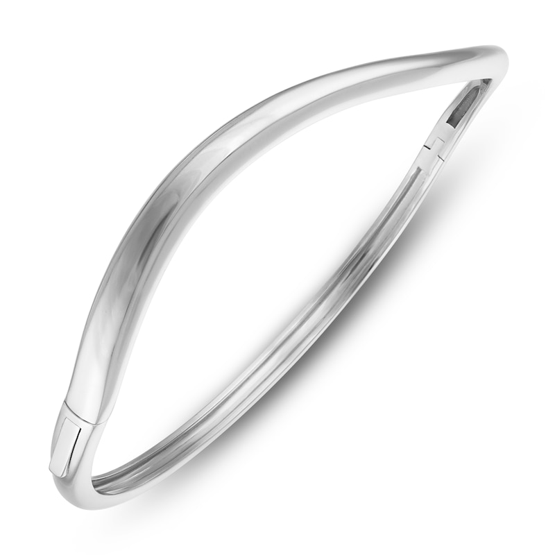 Main Image 2 of Jared Signature Small Organic Shape Bangle Bracelet Semi-Solid Sterling Silver