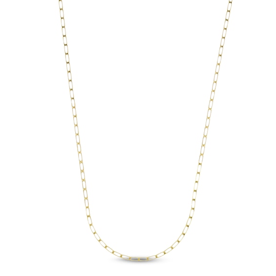 Paperclip Chain Necklace 2mm Solid 10K Yellow Gold 20"