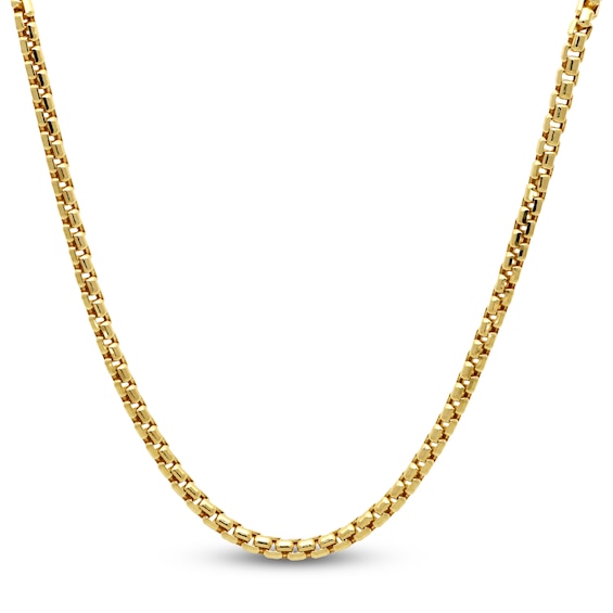 Rounded Box Chain 2.1mm Hollow 14K Yellow Gold 24"