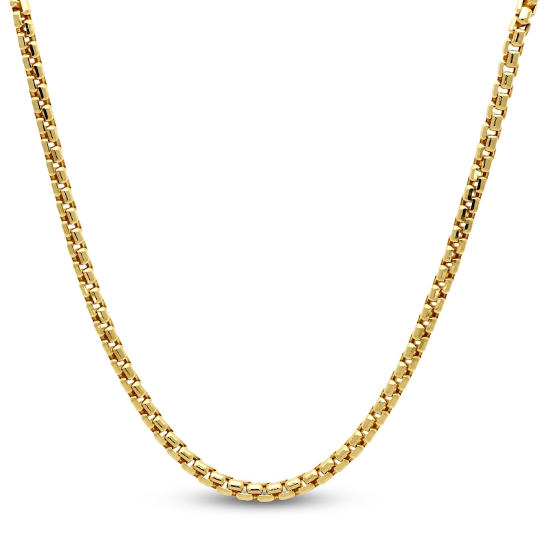 Main Image 1 of Rounded Box Chain 2.1mm Hollow 14K Yellow Gold 24"