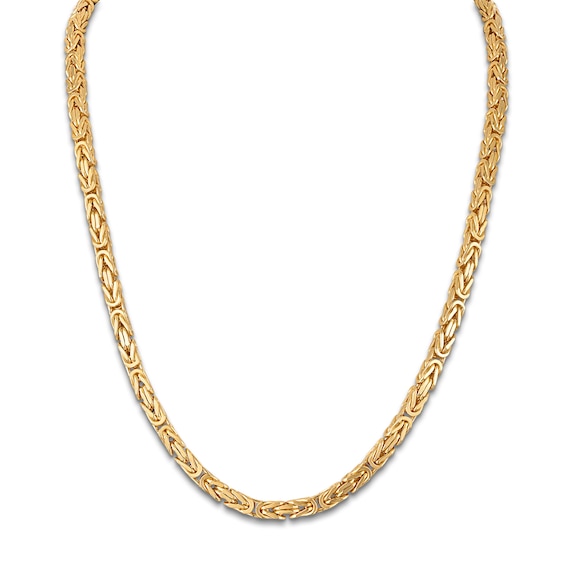 1933 by Esquire Men's Byzantine Chain Necklace 5mm 14K Yellow Gold-Plated Sterling Silver 22"