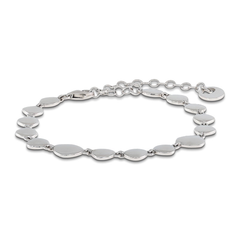 Main Image 1 of Italia D'Argento Flat Pebble Bracelet Sterling Silver 7.5"