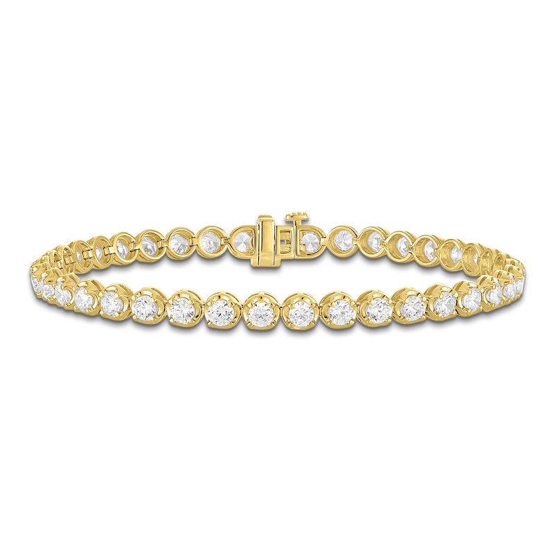 Main Image 1 of Jared Signature Lab-Grown Diamond Tennis Bracelet 5 ct tw 14K Yellow Gold 7.25"