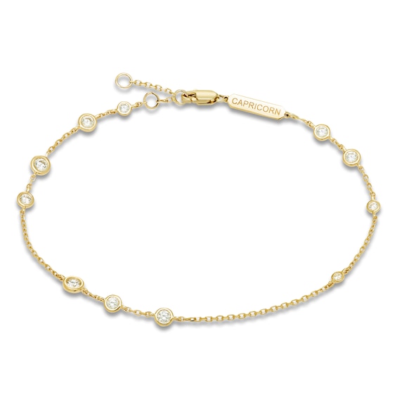 Constellations by Jared Lab-Grown Diamond Capricorn Bracelet 1/2 ct tw 10K Yellow Gold 7.5"