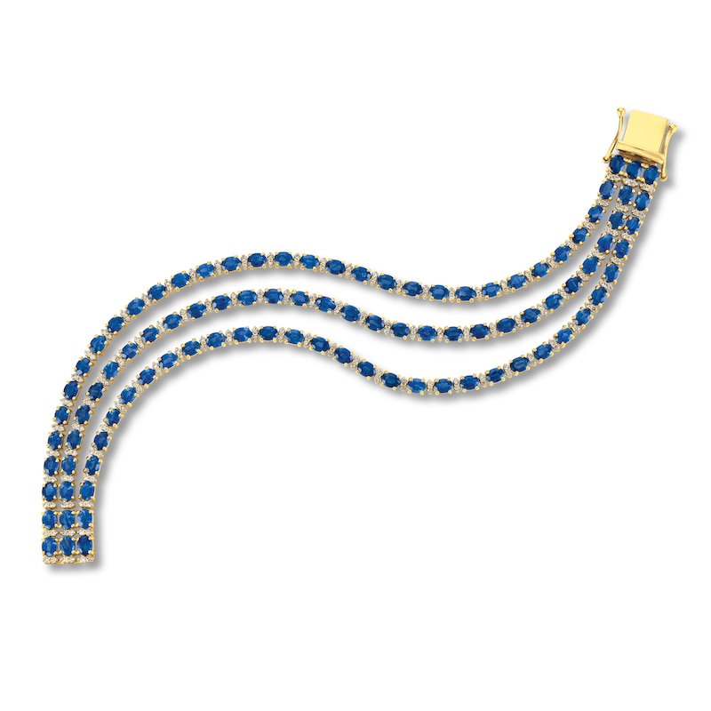 Le Vian Natural Sapphire Bracelet 1-1/3 ct tw Diamonds 14K Honey Gold