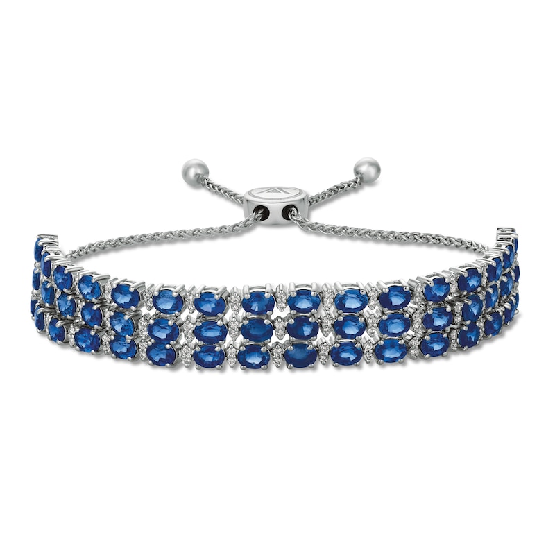Main Image 1 of Le Vian Natural Sapphire Bolo Bracelet 5/8 ct tw Diamonds 14K Vanilla Gold
