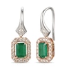 Thumbnail Image 1 of Le Vian Creme Brulee Emerald Earrings 3/8 ct tw Diamonds 14K Two-Tone Gold