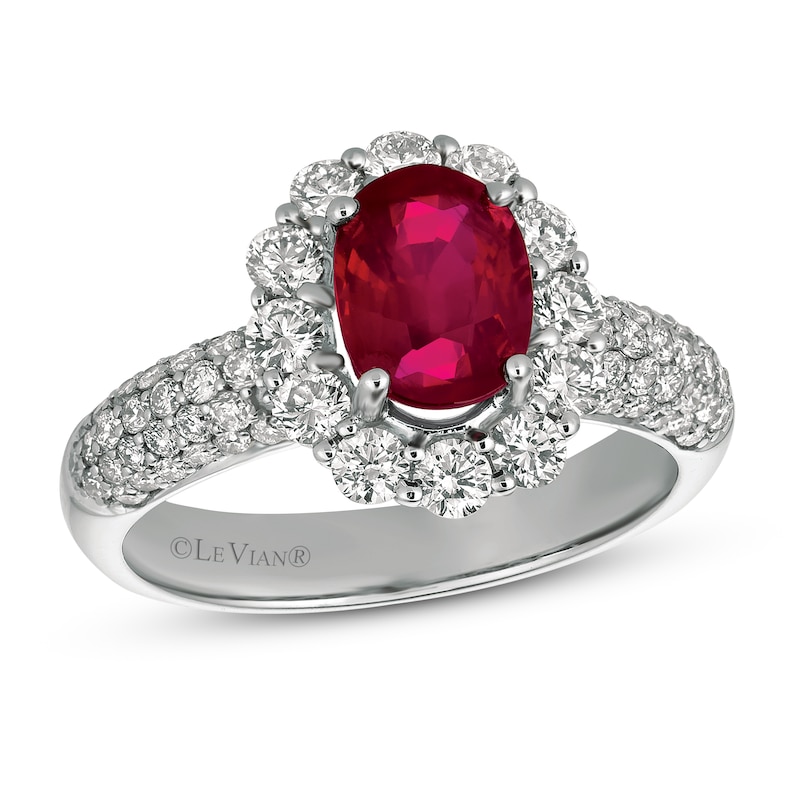 Main Image 1 of Le Vian Ruby Ring 1 ct tw Diamonds 18K Vanilla Gold