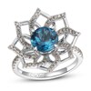 Thumbnail Image 1 of Le Vian Creme Brulee Natural Blue Topaz Ring 1/2 ct tw Diamonds 14K Vanilla Gold