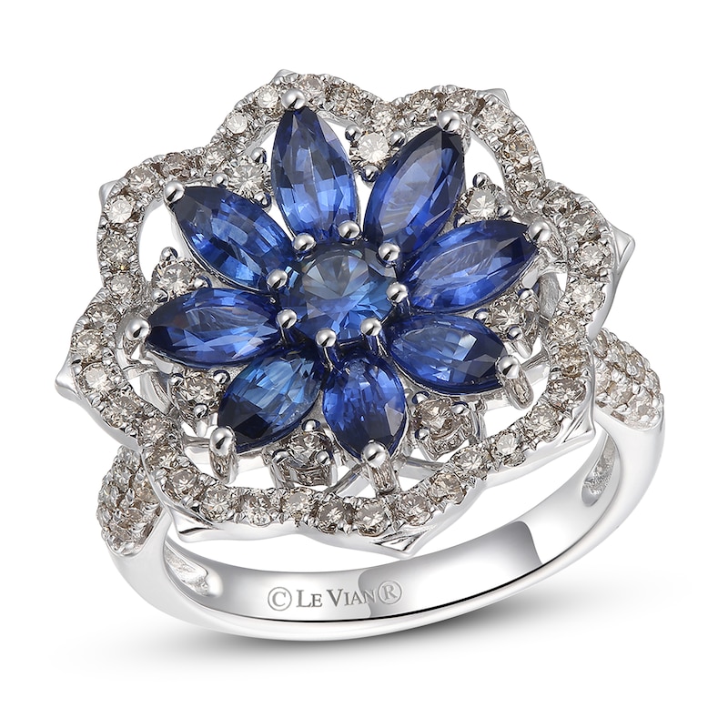 Le Vian Creme Brulee Natural Sapphire Ring 1 ct tw Diamonds 14K Vanilla Gold