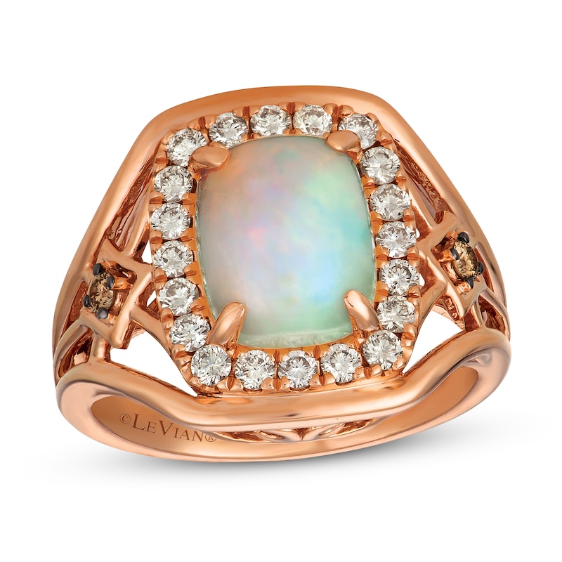 Main Image 1 of Le Vian Creme Brulee Opal Ring 1/2 ct tw Diamonds 14K Strawberry Gold