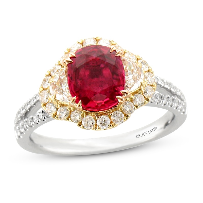 Le Vian Couture Ruby Ring 7/8 ct tw Diamonds 18K Tri-Tone Gold