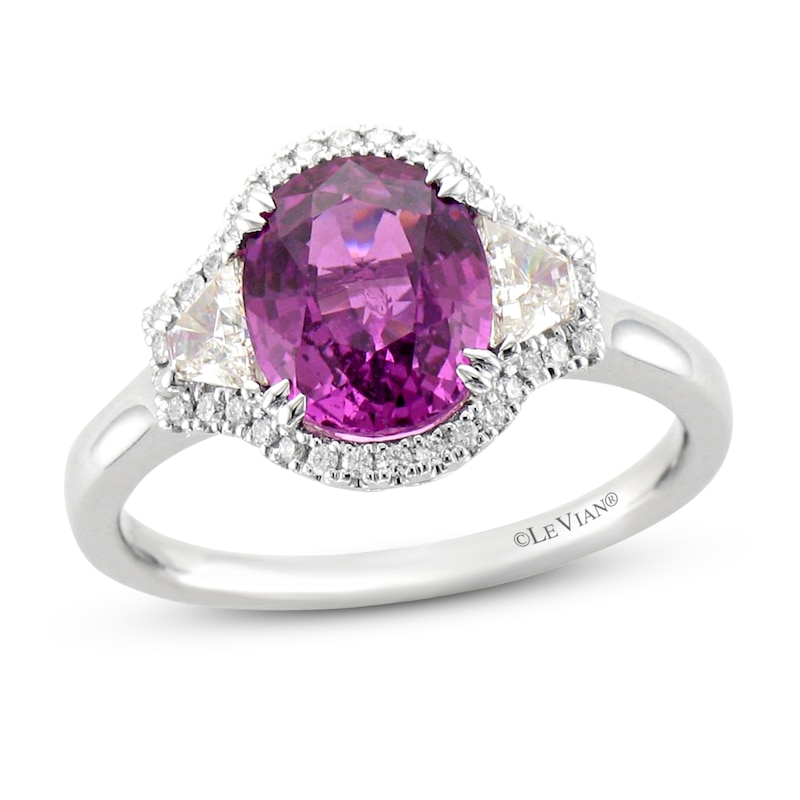 Main Image 1 of Le Vian Couture Natural Purple Sapphire Ring 3/8 ct tw Diamonds 18K Vanilla Gold