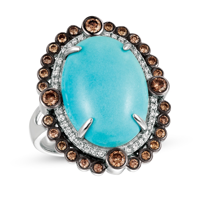 Main Image 1 of Le Vian Couture Natural Turquoise Ring 3/4 ct tw Diamonds 18K Vanilla Gold